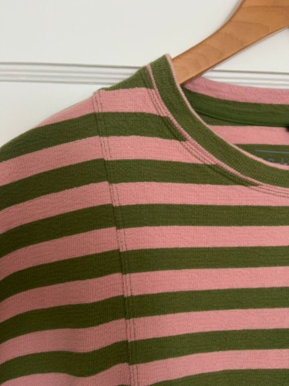 KOMODO Una Organic Cotton Mini Dress in Pink and Green Stripe | Size 6 - Picture 5 of 12